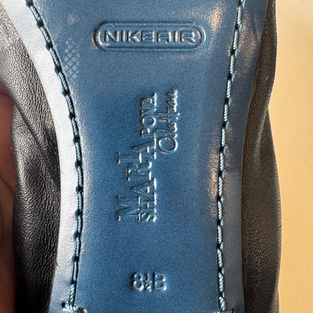 NWOT size 8.5 black leather Maria Sharapova by Cole Haan flats w/Nike Air - Picture 7 of 7